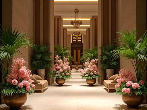 Oberoi Hotels के लॉबी में सुंदर पुष्प सजावट